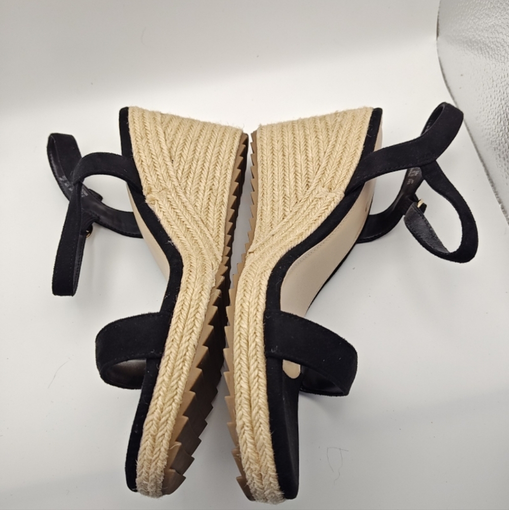 Ankis Black Espadrille Wedge Sandals 7.5 - Picture 3 of 12